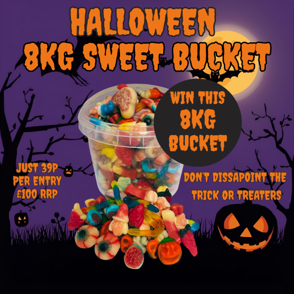 HALLOWEEN 8KG TRICK OR TREAT SWEET BUCKET WORTH £100